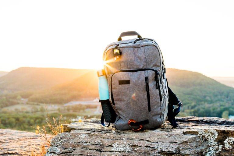 Backpack sunset