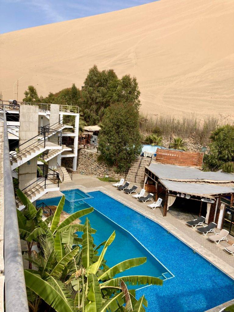 Hotel pool in Huacachina