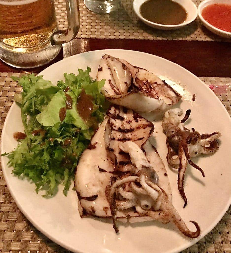 Grilled squid in Cambodia