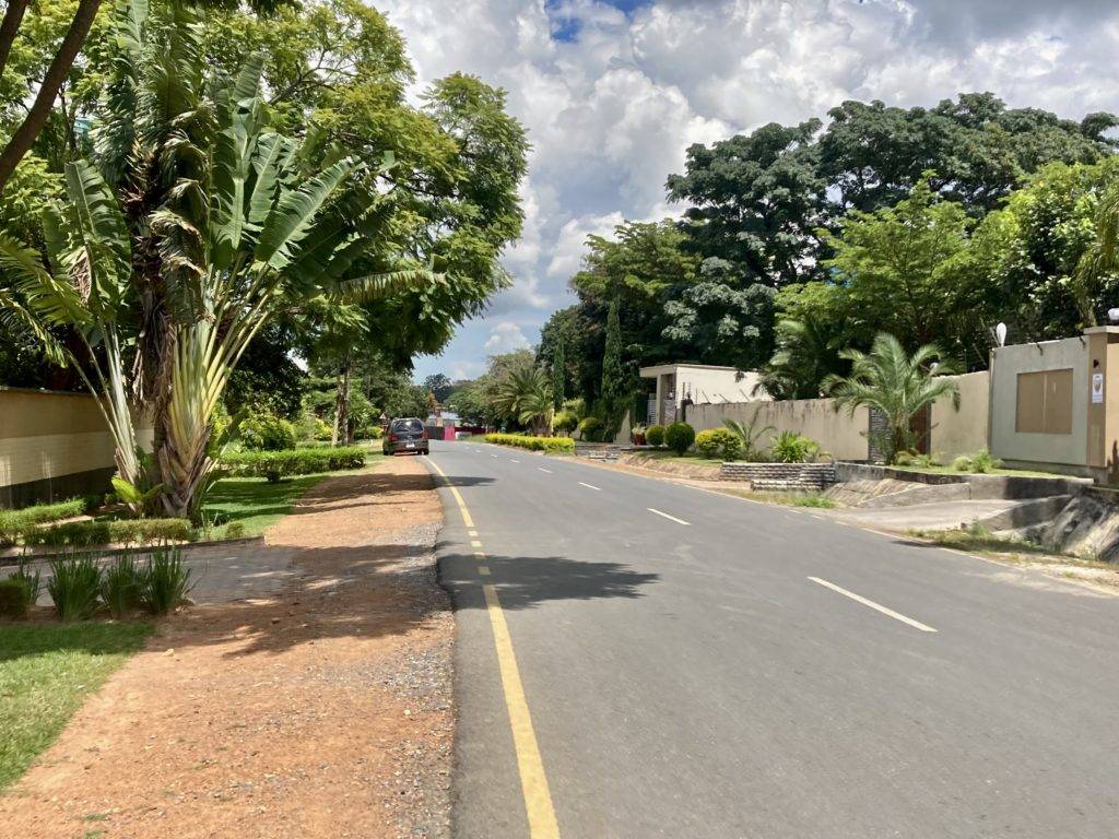 suburban road in Lusaka