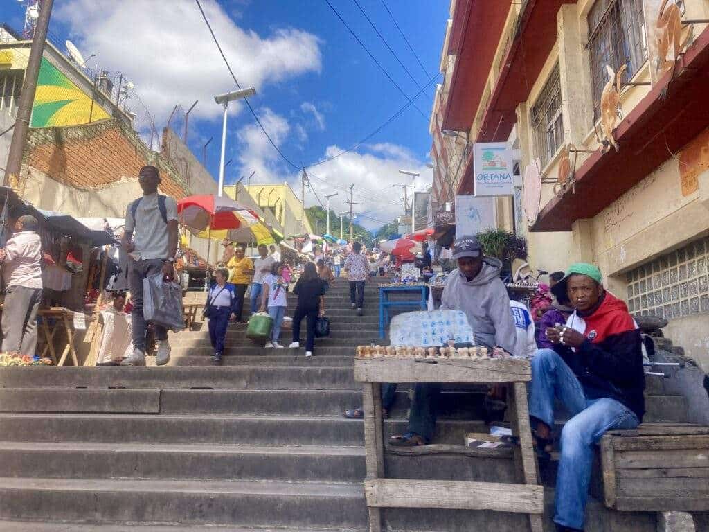 Madagascar market stairs